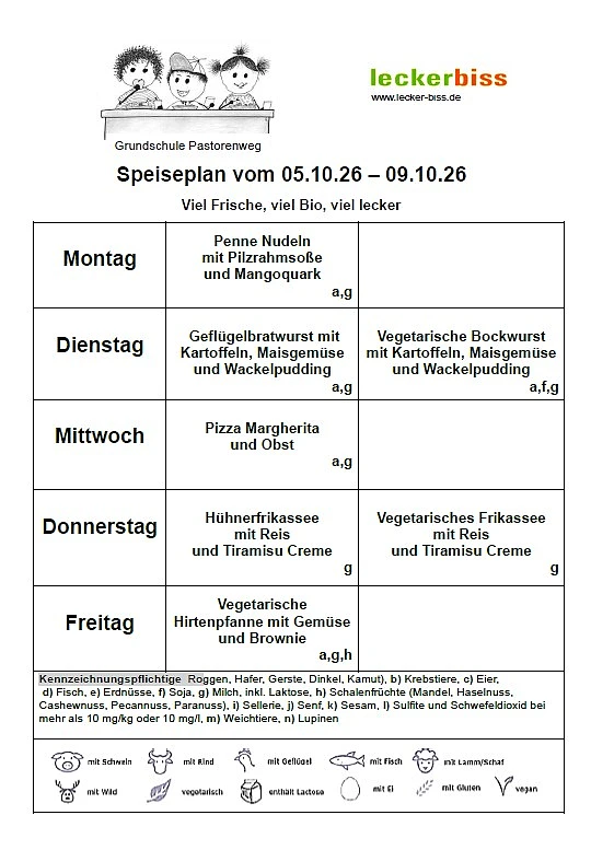 Hier ist der aktuelle Speiseplan zu sehen