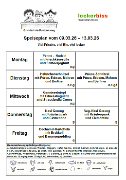 Hier ist der aktuelle Speiseplan zu sehen